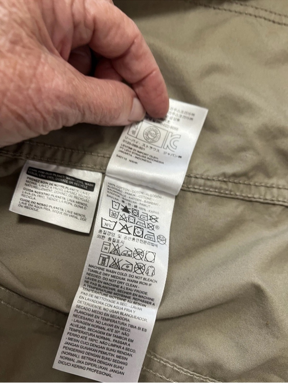 Levi's Men's M Lightweight Cotton Utility Trucker Jacket Khaki 72333 Unworn - Picture 5 of 9